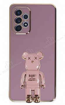 Eiroo Samsung Galaxy A52 / A52 5G Baby Bear Standl Mor Silikon Klf