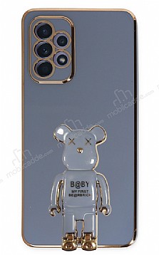 Eiroo Samsung Galaxy A52 / A52 5G Baby Bear Standl Mavi Silikon Klf