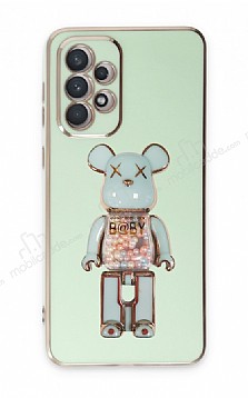 Eiroo Samsung Galaxy A72 / A72 5G Candy Bear Standl Yeil Silikon Klf
