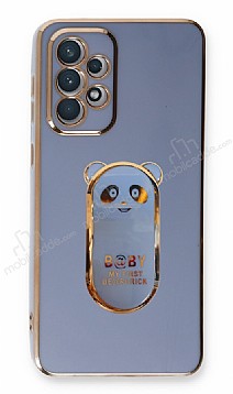 Eiroo Samsung Galaxy A73 Baby Panda Standl Mavi Silikon Klf