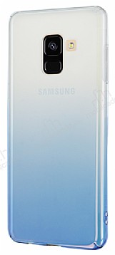 Eiroo Samsung Galaxy A8 2018 Geili Mavi Rubber Klf