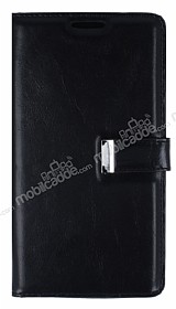 Eiroo Samsung Galaxy Ace 4 Buckle Standl Czdanl Siyah Deri Klf