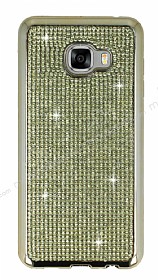 Eiroo Samsung Galaxy C5 Tal Gold Silikon Klf