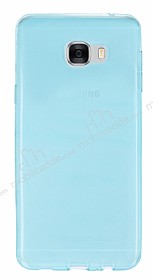 Samsung Galaxy C5 Ultra nce effaf Mavi Silikon Klf