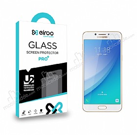 Eiroo Samsung Galaxy C7 Pro Tempered Glass Cam Ekran Koruyucu