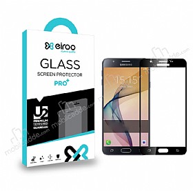 Eiroo Samsung Galaxy C7 SM-C7000 Tempered Glass Siyah Full Cam Ekran Koruyucu