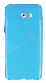 Samsung Galaxy C9 Pro Ultra nce effaf Mavi Silikon Klf