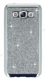 Eiroo Samsung Galaxy E5 Tal Silver Silikon Klf