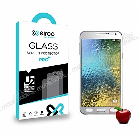 Eiroo Samsung Galaxy E7 Tempered Glass Ayna Silver Cam Ekran Koruyucu