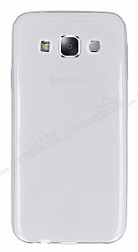 Samsung Galaxy E5 Ultra nce effaf Beyaz Silikon Klf