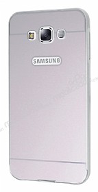 Eiroo Samsung Galaxy E7 ift Katmanl Metal Silver Klf