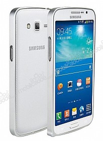 Eiroo Samsung Galaxy Grand 2 Silver Metal Bumper ereve Klf