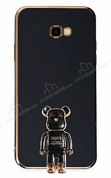 Eiroo Samsung Galaxy J4 Plus Baby Bear Standl Siyah Silikon Klf