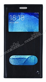 Samsung Galaxy J7 / Galaxy J7 Core Gizli Mknatsl ift Pencereli Siyah Deri Klf