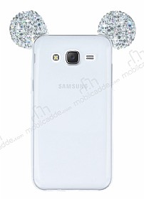 Samsung Galaxy J5 Tal Kulakl Silver Silikon Klf