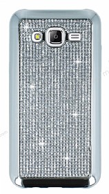 Eiroo Samsung Galaxy J5 Tal Silver Silikon Klf