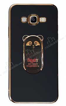 Eiroo Samsung Galaxy J7/ J7 Core Baby Panda Standl Siyah Silikon Klf
