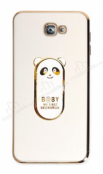 Eiroo Samsung Galaxy J7 Prime Baby Panda Standl Beyaz Silikon Klf