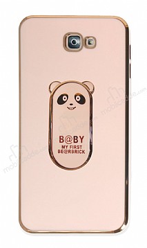 Eiroo Samsung Galaxy J7 Prime Baby Panda Standl Pembe Silikon Klf