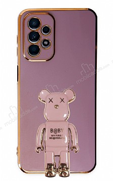 Eiroo Samsung Galaxy A23 Baby Bear Standl Mor Silikon Klf