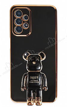 Eiroo Samsung Galaxy A23 Baby Bear Standl Siyah Silikon Klf