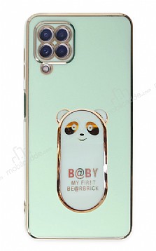 Eiroo Samsung Galaxy M12 Baby Panda Standl Yeil Silikon Klf
