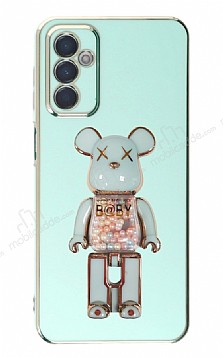 Eiroo Samsung Galaxy M13 Candy Bear Standl Yeil Silikon Klf