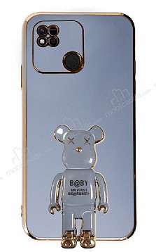 Eiroo Xiaomi Redmi 10A Baby Bear Standl Mavi Silikon Klf