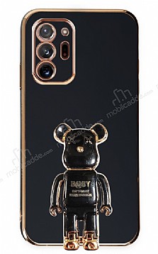 Eiroo Samsung Galaxy Note 20 Ultra Baby Bear Standl Siyah Silikon Klf