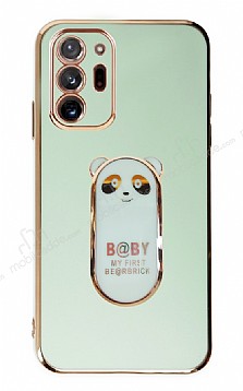Eiroo Samsung Galaxy Note 20 Ultra Baby Panda Standl Yeil Silikon Klf
