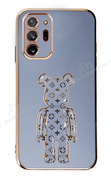 Eiroo Samsung Galaxy Note 20 Ultra Bearbrick Standl Mavi Silikon Klf