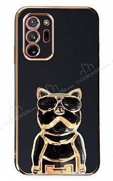 Eiroo Samsung Galaxy Note 20 Ultra Bulldog Standl Siyah Silikon Klf