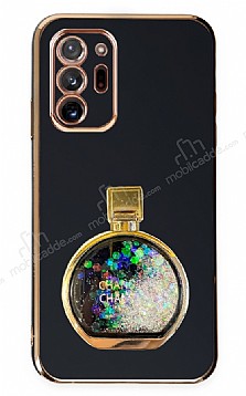 Eiroo Samsung Galaxy Note 20 Ultra Parfm iesi Standl Siyah Silikon Klf