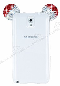Samsung Galaxy Note 3 Tal Kulakl Krmz Silikon Klf
