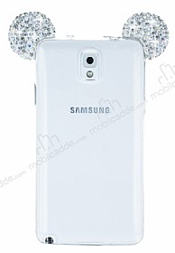 Samsung Galaxy Note 3 Tal Kulakl Silver Silikon Klf
