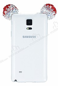 Samsung Galaxy Note 4 Tal Kulakl Krmz Silikon Klf