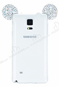 Samsung Galaxy Note 4 Tal Kulakl Silver Silikon Klf