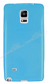 Samsung Galaxy Note 4 Ultra nce effaf Mavi Silikon Klf