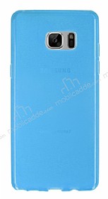 Samsung Galaxy Note FE Ultra nce effaf Mavi Silikon Klf