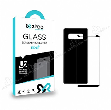 Eiroo Samsung Galaxy Note 8 n + Arka Tempered Glass Curve Cam Siyah Ekran Koruyucu