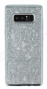 Eiroo Samsung Galaxy Note 8 Tal Silver Silikon Klf