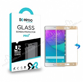 Eiroo Samsung Galaxy Note Edge Tempered Glass Gold Full Cam Ekran Koruyucu
