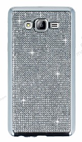 Eiroo Samsung Galaxy On7 Tal Silver Silikon Klf