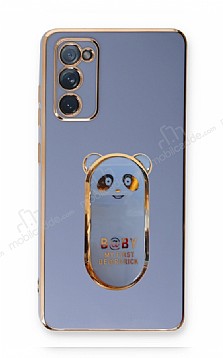 Eiroo Samsung Galaxy S20 FE Baby Panda Standl Mavi Silikon Klf