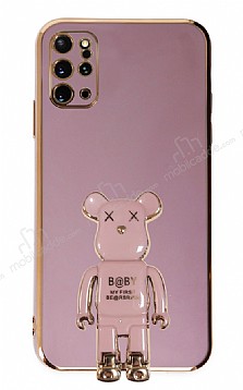 Eiroo Samsung Galaxy S20 Plus Baby Bear Standl Mor Silikon Klf