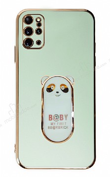 Eiroo Samsung Galaxy S20 Plus Baby Panda Standl Yeil Silikon Klf