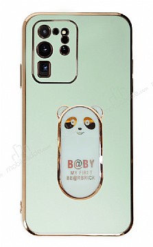Eiroo Samsung Galaxy S20 Ultra Baby Panda Standl Yeil Silikon Klf