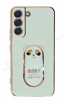 Eiroo Samsung Galaxy S21 FE 5G Baby Panda Standl Yeil Silikon Klf