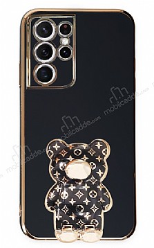 Eiroo Samsung Galaxy S21 Ultra Lks Ay Standl Siyah Silikon Klf