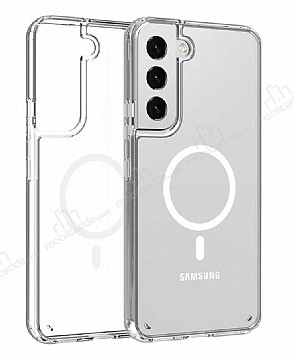 Eiroo Samsung Galaxy S22 5G Manyetik zellikli Wireless effaf Silikon Klf